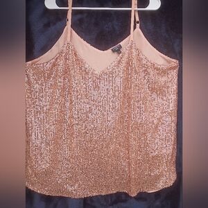 Torrid 3X Sequin Cami Top - Rose Gold